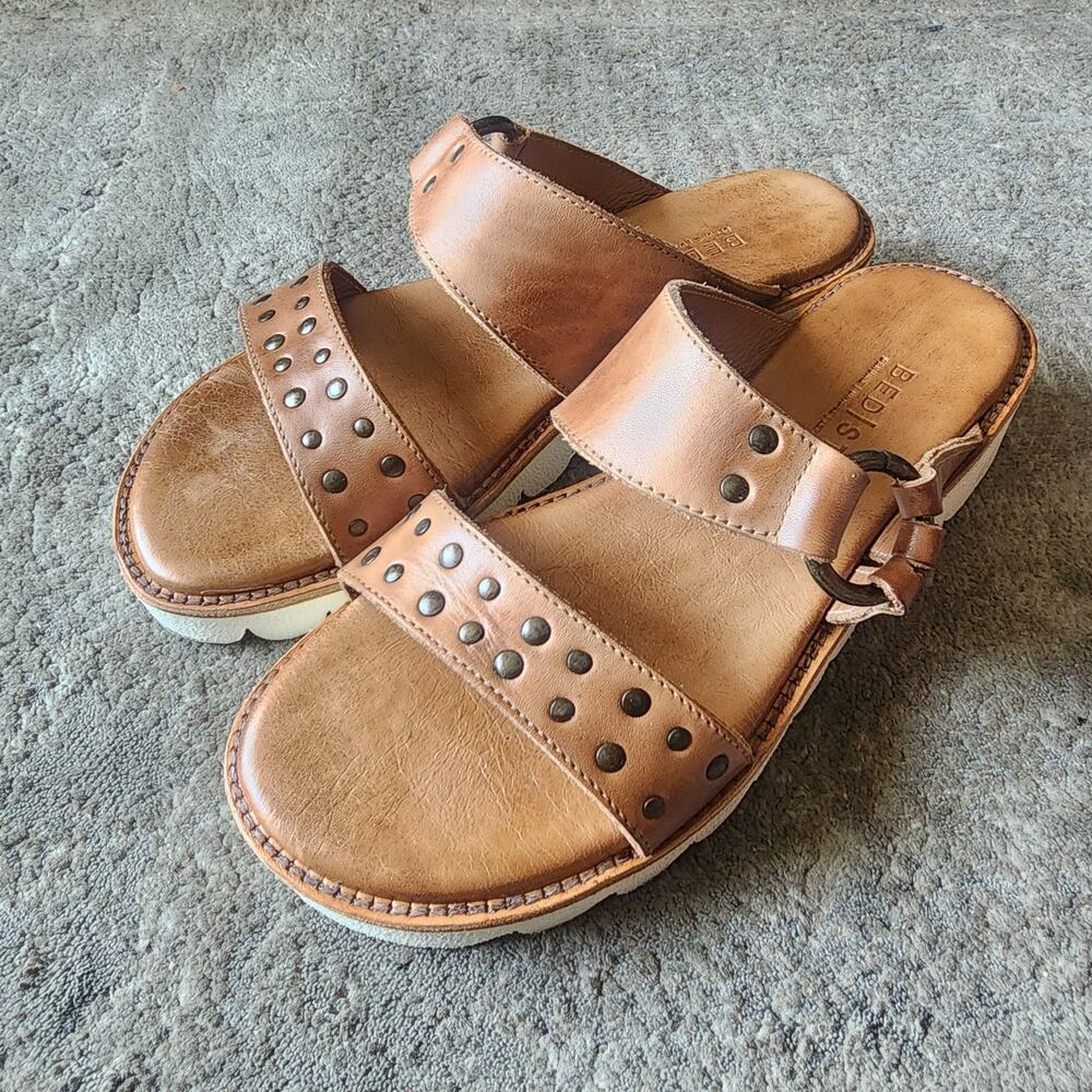 Bed Stu Chow Tan Rustic Sandals Size 8.5 BedStu Brown Leather Style 1088
